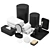 Black Resin Bathroom Set ZARA HOME 3D model small image 1