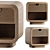 Rattan Boho Nightstand: 1-Drawer Wooden Bedside 3D model small image 1
