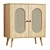 UV Unwrapped Tall Door Accent Cabinet 3D model small image 1