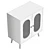 UV Unwrapped Tall Door Accent Cabinet 3D model small image 6