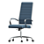 Elegant Navy Blue Office Chair 3D model small image 2