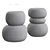 Betonlook Side Table Minimalist Green/Grey 3D model small image 2