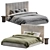 Modern Low Profile King Bed 3D model small image 1