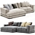 Modern Pluto Sectional Sofa Set 3D model small image 3