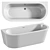Glossy White Wall Bath Ensemble 3D model small image 1