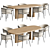 Modern Steel Chair & Table 3D model small image 1