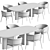 Modern Steel Chair & Table 3D model small image 2