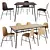 Modern Dining Set w/ Metal Chair 3D model small image 1