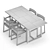 Elegant Morelato Dining Set 3D model small image 5