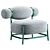 Sleek Chignon Lounge Chair 3D model small image 3