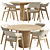 Cream Fabric Chelsea Chair Palais Royal Dining Table 3D model small image 1