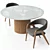 Belize Round Dining Set with Arc Dining Armchair 3D model small image 2