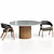 Belize Round Dining Set with Arc Dining Armchair 3D model small image 7