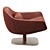 Modern Longhi Armchair, Satin Nickel 3D model small image 2