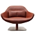 Modern Longhi Armchair, Satin Nickel 3D model small image 3