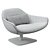 Modern Longhi Armchair, Satin Nickel 3D model small image 4