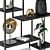 Cosmo Metal Shelving with Black Shelves 3D model small image 3