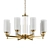 Modern White Glass Pendant Chandelier 3D model small image 1