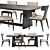 Repose Dining Set Authentic Style 3D model small image 1