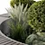 Urban Green Plant Bench Set 3D model small image 3