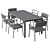  Modern Dining Set with Extending Table 3D model small image 4