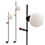 Contemporary Lynea Wall Lamps, Black/White 3D model small image 1