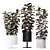 Burgundy Foliage Rubber Plant Trio 3D model small image 1