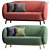 Designer Wooden Lounge Sofa Collection 3D model small image 1