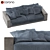  Luxe Budapest Velvet Sofa 3D model small image 1