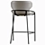 Nairobi Half-Bar Stool, Gray 3D model small image 4