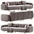 Modern Italian Dolmen Sofa Design 3D model small image 2