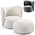 Rico Boucle Lounge Chair: Modern Comfort 3D model small image 1