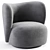 Rico Boucle Lounge Chair: Modern Comfort 3D model small image 3