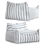 Tiger Stripe Beanbag Chair 3D model small image 5