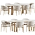 Modern Faux Marble Dining Set 3D model small image 1