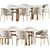 Modern Faux Marble Dining Set 3D model small image 2
