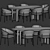 Modern Faux Marble Dining Set 3D model small image 3