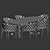 Modern Faux Marble Dining Set 3D model small image 4