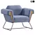 Modern Sled Base Armchair Design 3D model small image 1