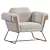 Modern Sled Base Armchair Design 3D model small image 2