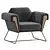 Modern Sled Base Armchair Design 3D model small image 3