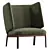 Elegant High Back Armchair Design 3D model small image 2