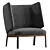 Elegant High Back Armchair Design 3D model small image 3