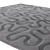 Zandra Rhodes Wiggle Silver Rug 3D model small image 2