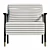 Leather Armchair with Armrests 81cm 3D model small image 2