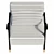 Leather Armchair with Armrests 81cm 3D model small image 3