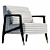 Leather Armchair with Armrests 81cm 3D model small image 4