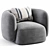 Sleek Domani Armchair by Performa 3D model small image 4
