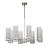 Minimalist Steel Chandelier with Fabric Shades 3D model small image 2