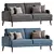 Hevit Blue Velvet Sofa	Model 3Ds Max FBX MAT 3D model small image 1